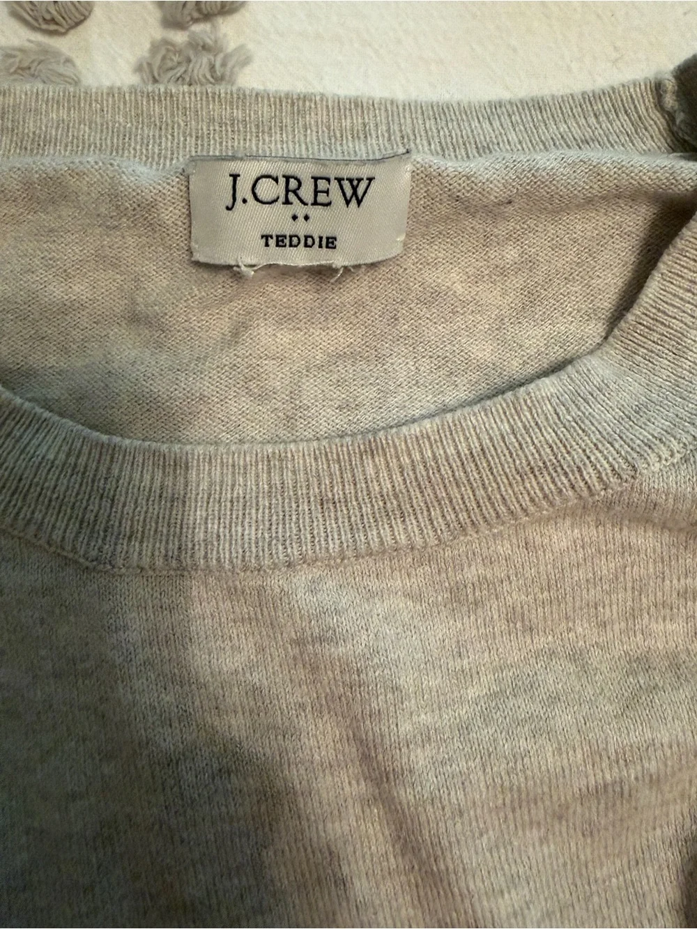 J.Crew Factory Teddie Piña Colada Embroidered Cotton Sweater Small
